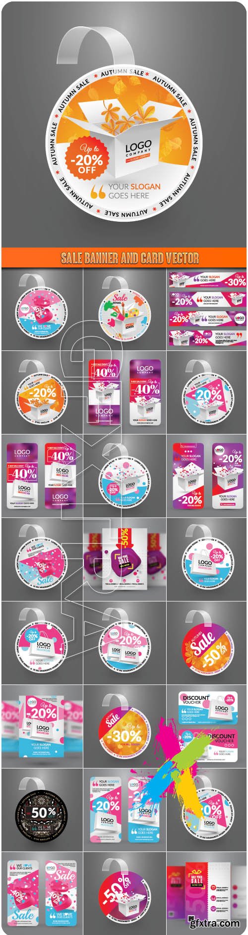 Sale banner and card vector