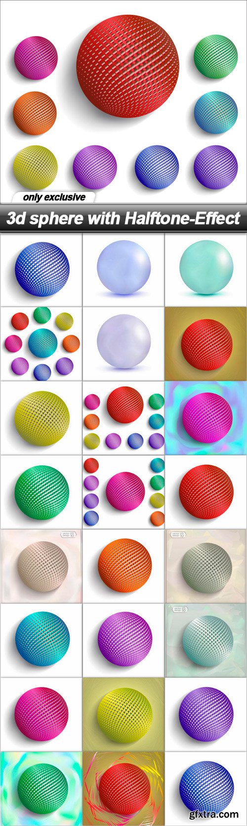 3d sphere with Halftone-Effect - 23 EPS