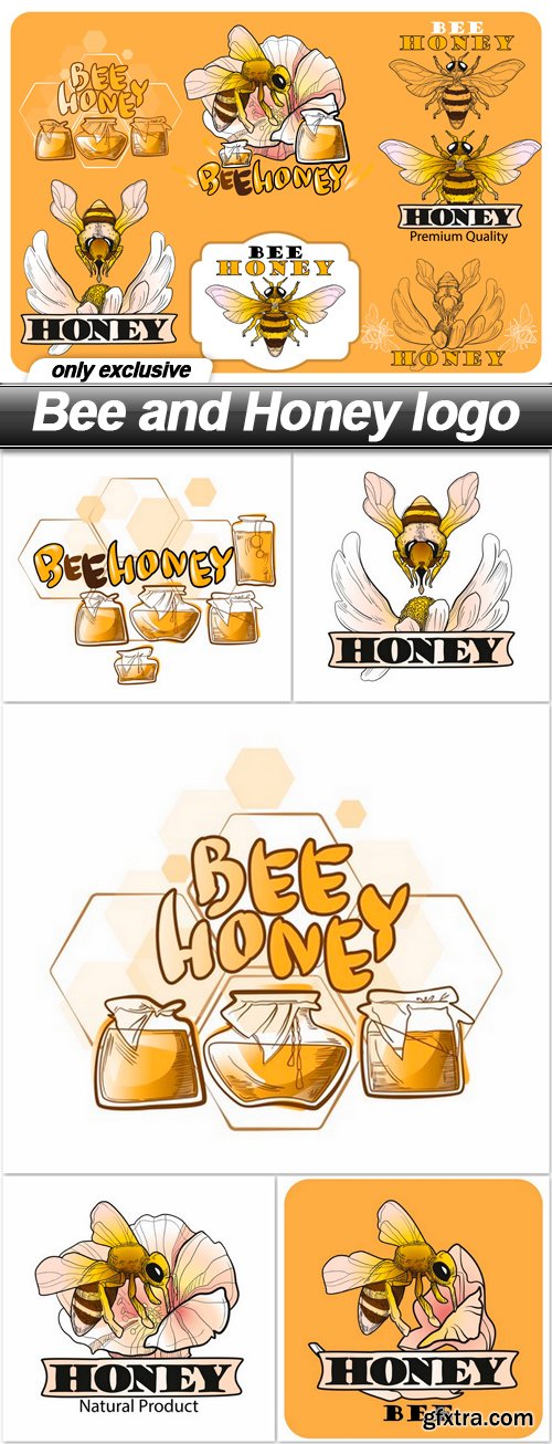 Bee and Honey logo - 13 EPS