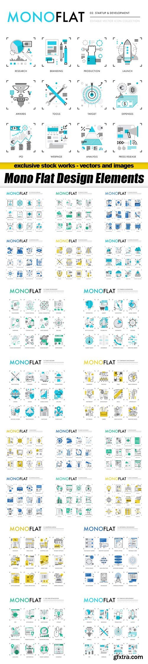 Mono Flat Design Elements - 20xEPS