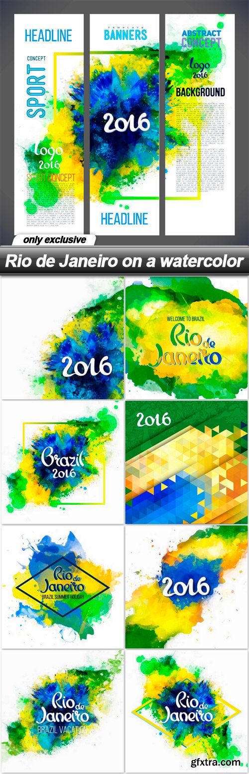 Rio de Janeiro on a watercolor - 9 EPS