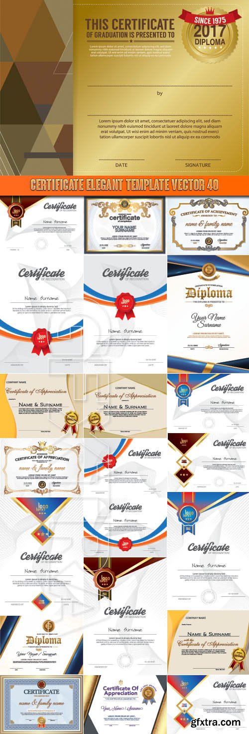 Certificate elegant template vector 40