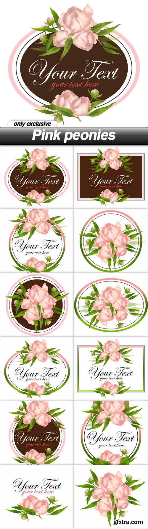 Pink peonies - 12 EPS