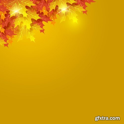 Autumn background, yellow autumn leaves in a vector