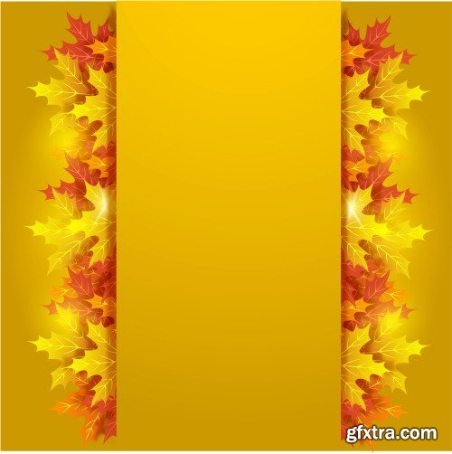 Autumn background, yellow autumn leaves in a vector