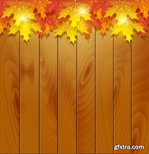 Autumn background, yellow autumn leaves in a vector