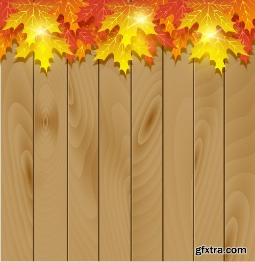 Autumn background, yellow autumn leaves in a vector