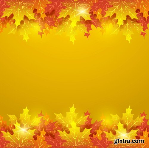 Autumn background, yellow autumn leaves in a vector