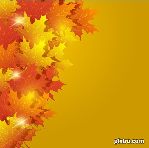 Autumn background, yellow autumn leaves in a vector