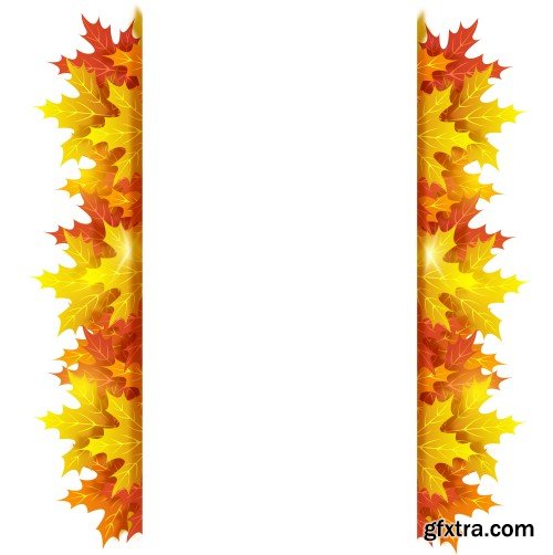 Autumn background, yellow autumn leaves in a vector