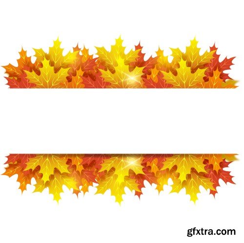 Autumn background, yellow autumn leaves in a vector