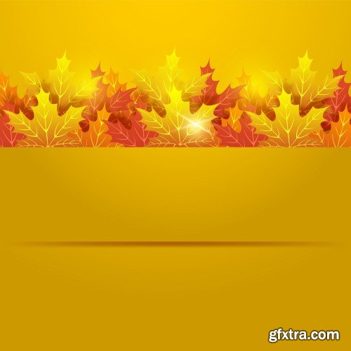 Autumn background, yellow autumn leaves in a vector