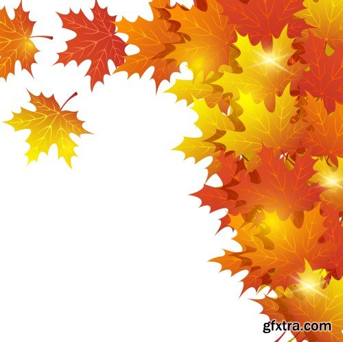 Autumn background, yellow autumn leaves in a vector