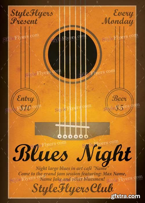 Blues Night V1 PSD Flyer Template