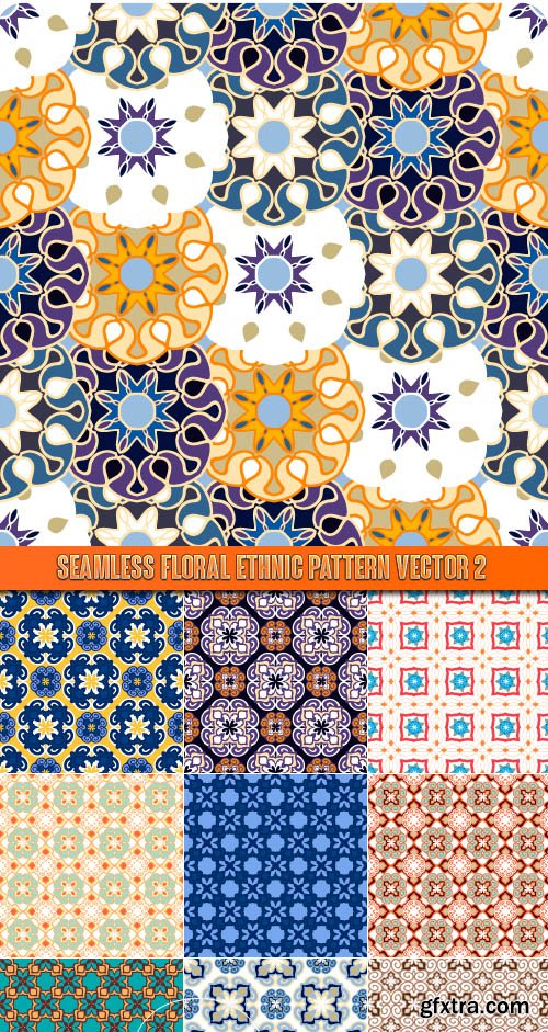 Seamless Floral Ethnic Pattern vector 2