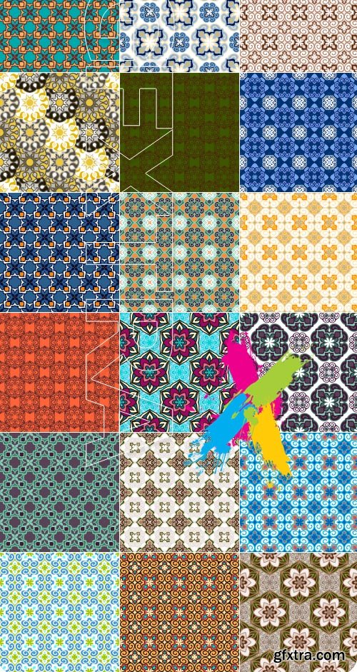 Seamless Floral Ethnic Pattern vector 2