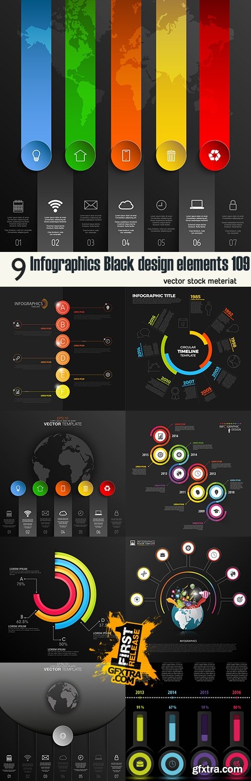 Infographics Black design elements 109