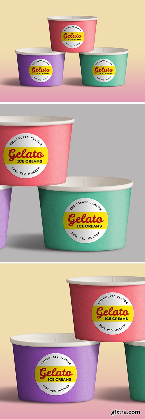 Ice Cream Cup Mockup Psd