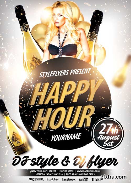 Happy Hour PSD Flyer Template