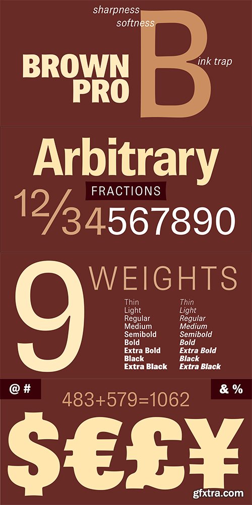 Brown Pro Font Family - 18 FONTS $499