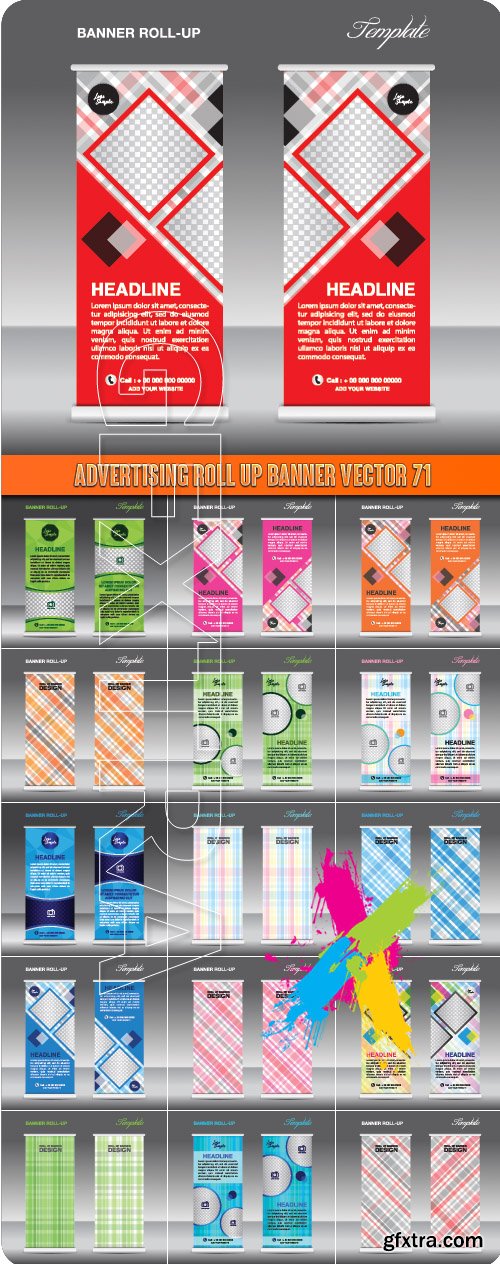 Advertising Roll up banner vector 71