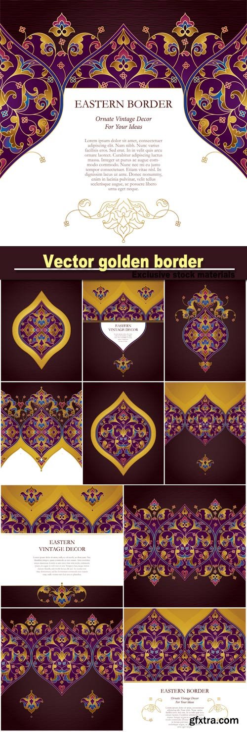 Vector golden border in eastern style