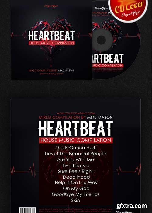 Heartbeat CD Cover PSD Template