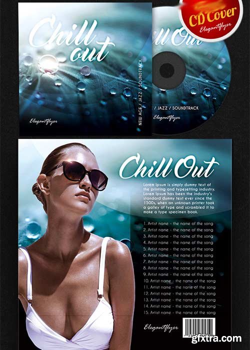 Chill Out Music CD Cover PSD Template