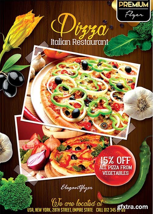 Restaurant Flyer V2 PSD Template + Facebook Cover