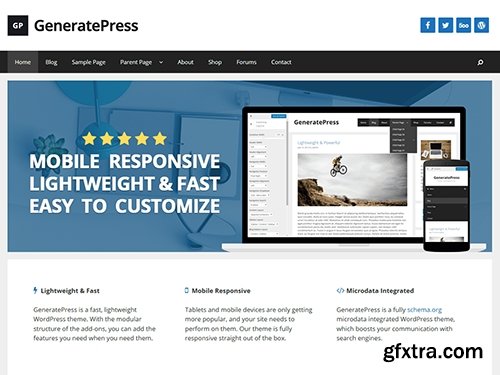 GeneratePress WP Theme v1.3.34 + GP Premium WP Plugin v1.2.79 + Addons