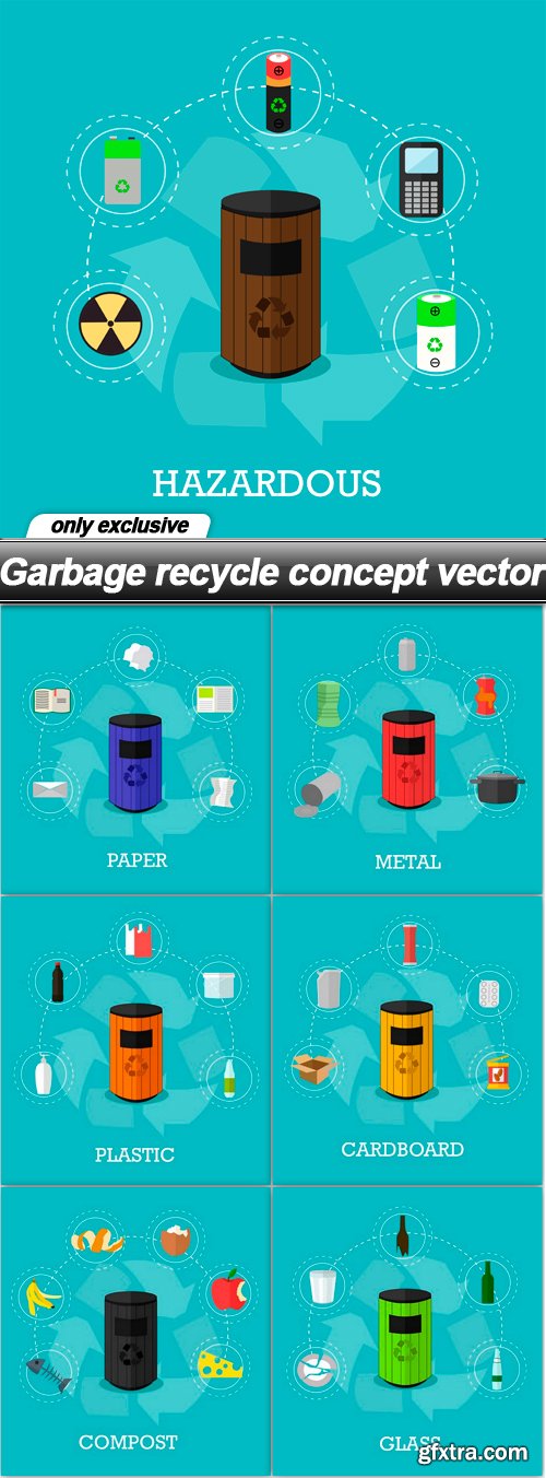 Garbage recycle concept vector - 7 EPS