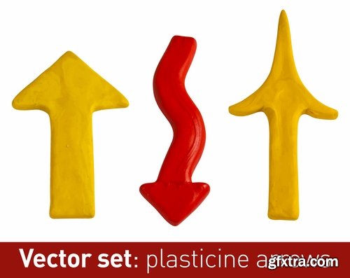 Collection plasticine figurine hack school flyer banner sticker label 25 EPS