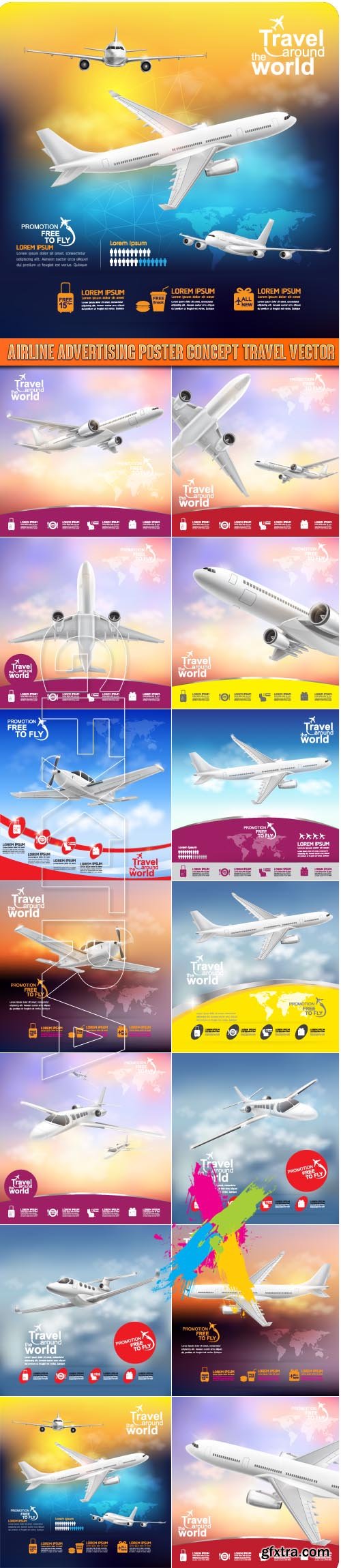 Airline Advertising Poster Concept Travel vector