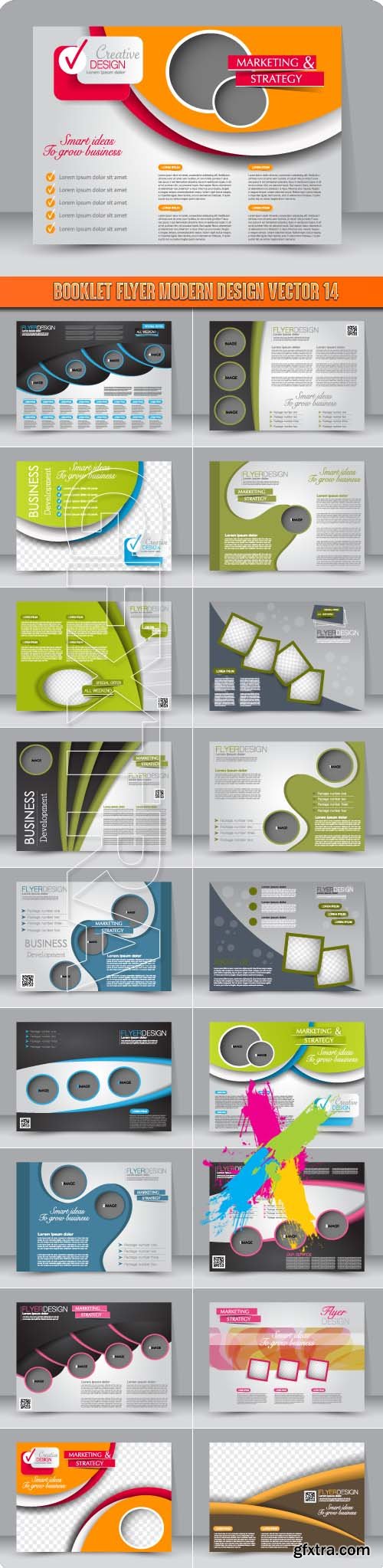 Booklet flyer modern design vector 14