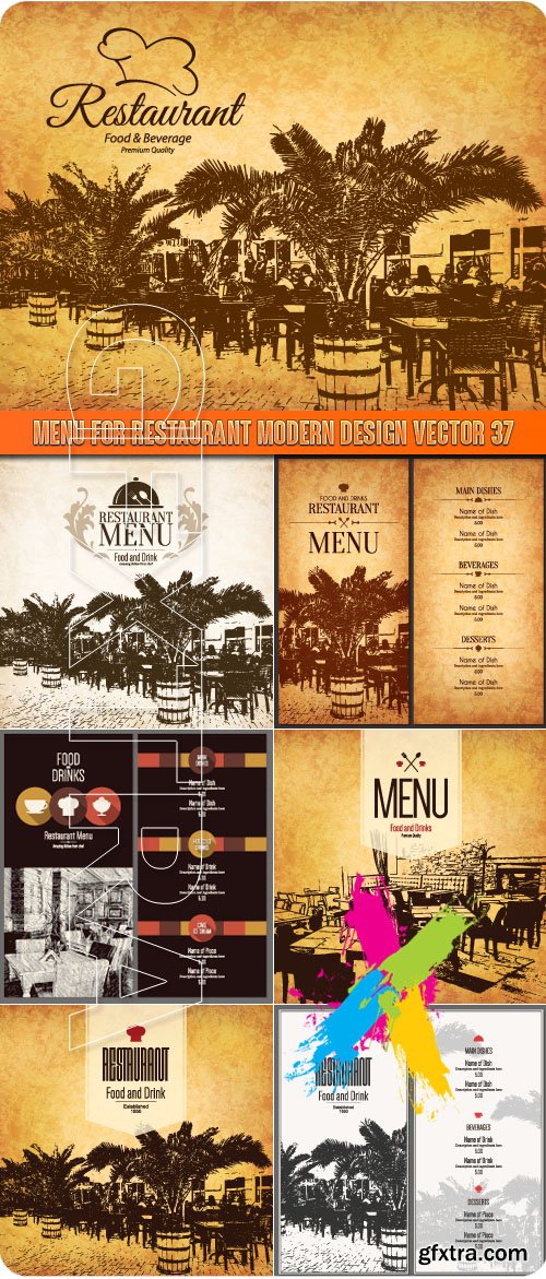 Menu for restaurant modern design vector 37