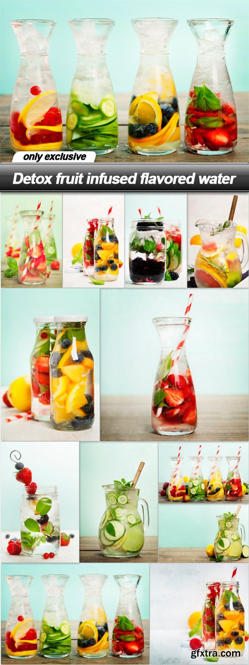 Detox fruit infused flavored water - 12 UHQ JPEG