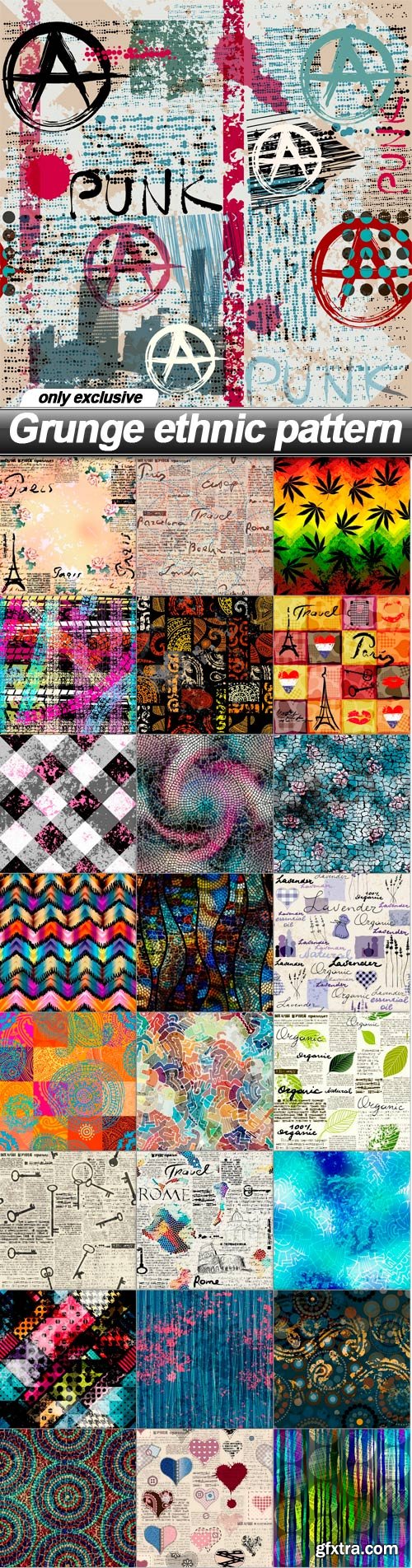 Grunge ethnic pattern - 25 EPS