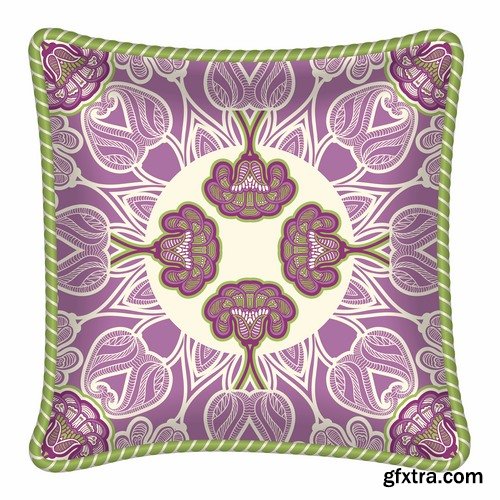 Collection pillow image pattern example template interior bed 25 EPS