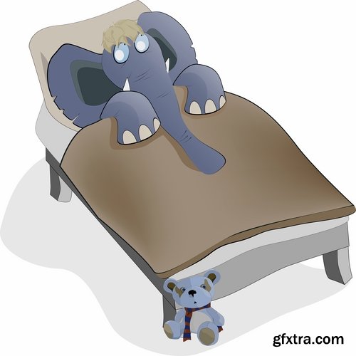 Collection of interior bed sleep cartoon 25 EPS