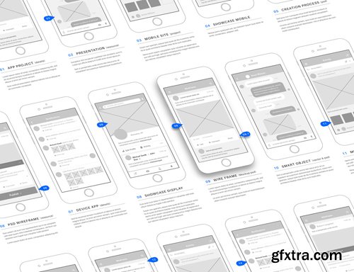 PSD Wireframe App Mockup vol 3