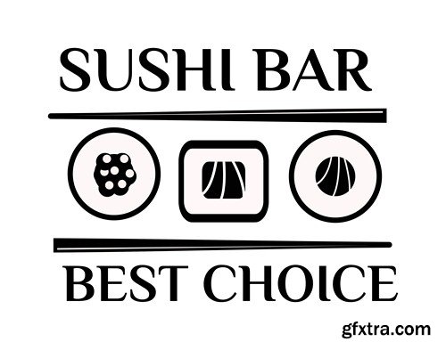 Sushi bar logo - 8 EPS