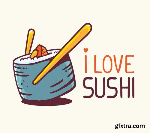 Sushi bar logo - 8 EPS