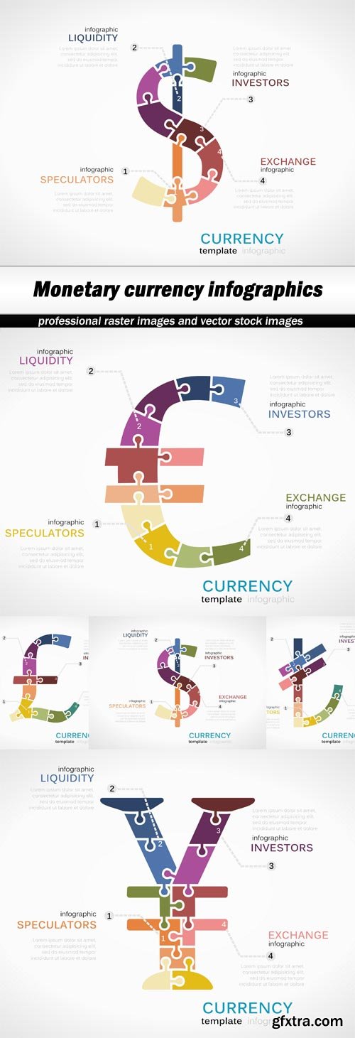 Monetary currency infographics - 5 EPS