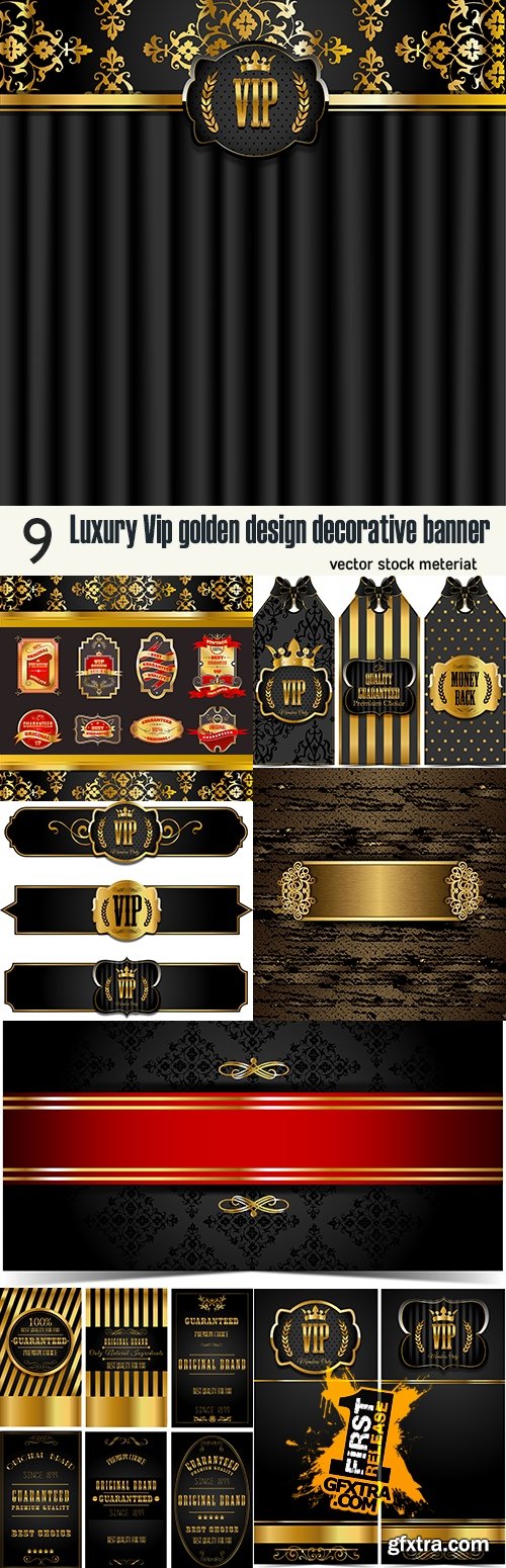 Luxury Vip golden design decorative banner