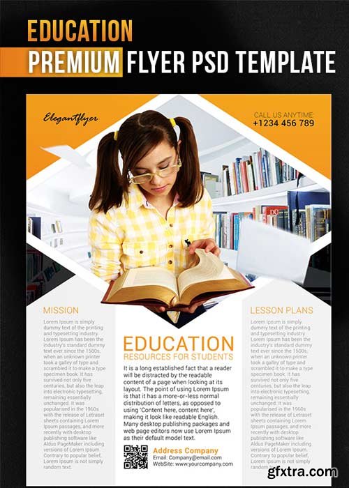 Education V1 Flyer PSD Template + Facebook Cover