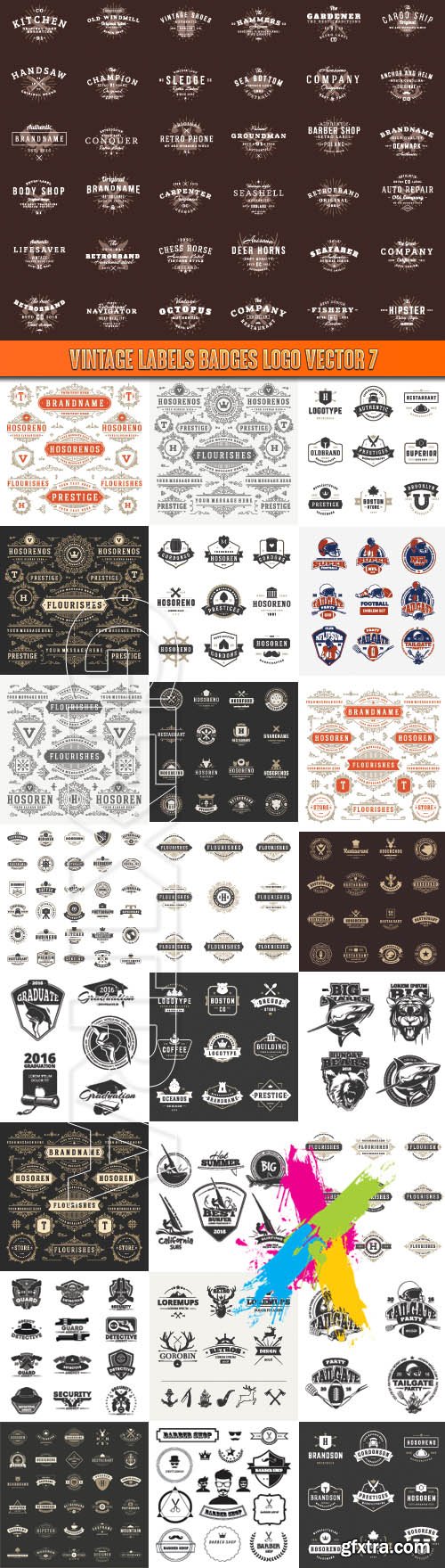 Vintage Labels Badges Logo vector 7