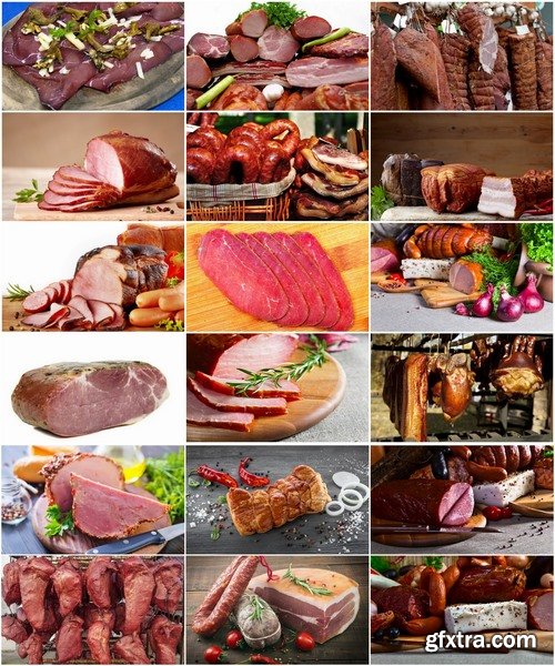 Collection of smoked smoked sturgeon bacon slicing meat 25 HQ Jpeg