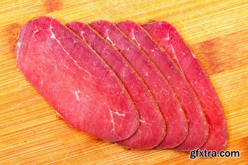 Collection of smoked smoked sturgeon bacon slicing meat 25 HQ Jpeg