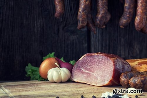 Collection of smoked smoked sturgeon bacon slicing meat 25 HQ Jpeg