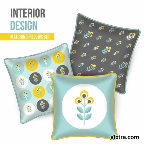 Collection pillow image pattern example template interior bed 2-25 EPS